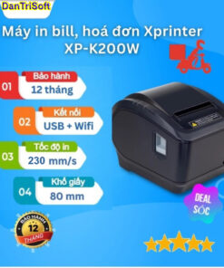 Máy in qua WIFI Xprinter XP-K200W (khổ 80mm) - BH: 12T - Có hỗ trợ cài đặt